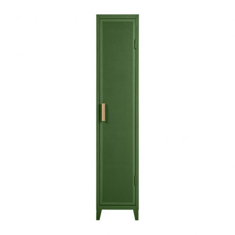 Rangement vestiaire B1 haut perforé, vert romarin, fine texture, Tolix, 50 x 40 x H192,5 cm