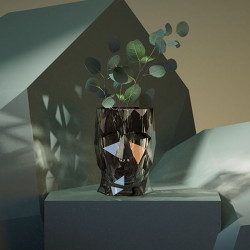 Pot Adan Nano Glossy Transparent, Fumé, 13 x 17 x H19 cm, Vondom