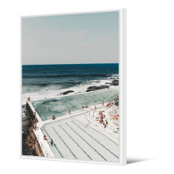 Toile encadrée Bondi beach - piscine sur l'océan portrait, 100 x 140 cm, collection Golden States, Pôdevache