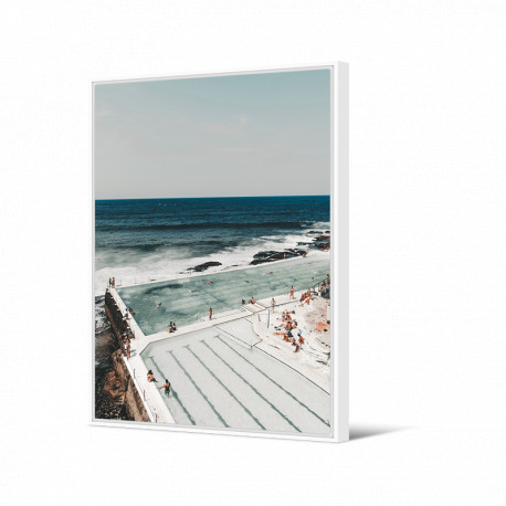 Toile encadrée Bondi beach - piscine sur l'océan portrait, 80 x 120 cm, collection Golden States, Pôdevache