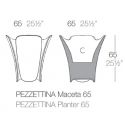Pot design Pezzettina, lumineux Leds RGBW à batterie, 65x65xH65 cm, Vondom