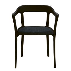 Chaise design Steelwood Magis structure en acier noir, assise en tissu noir