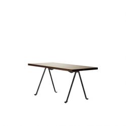 Officina , table basse design, Magis plateau en noyer américain, pieds vernis anthracite, 90x45 cm