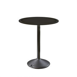 Brut, table ronde d'extérieur, Magis pieds gris anthracite, plateau HPL noir 60 cm