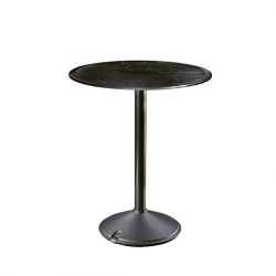 Brut, table ronde d'extérieur, Magis pieds gris anthracite, plateau en marbre noir Marquinia 60 cm