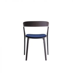 Chaise Pilà assise revêtue, marron foncée, 55,5 x 46 x H77,5 cm, Magis