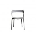 Chaise Pilà assise revêtue, grise, 55,5 x 46 x H77,5 cm, Magis