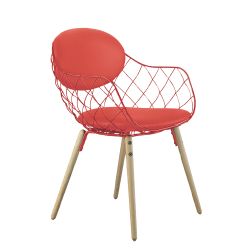 Chaise Pina, rouge, revêtement tissu, 44 x 45 x H81 cm, Magis
