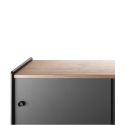 Theca, meuble de rangement Magis, structure en aluminium verni noir, finitions en noyer, L.93 x P.43 x H.55 cm