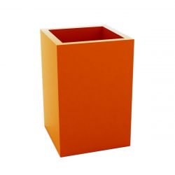 Pot Cubo Haut orange laqué brillant 40x40xH60 cm, simple paroi, Vondom