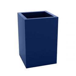 Pot Cubo Haut bleu marine laqué brillant 40x40xH60 cm, simple paroi, Vondom