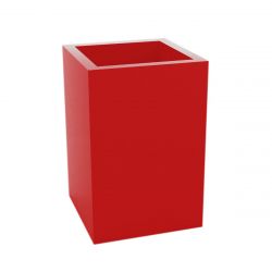 Pot Cubo Haut rouge laqué brillant 40x40xH60 cm, simple paroi, Vondom