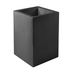 Pot Cube Haut gris anthracite mat 50x50xH75 cm, simple paroi, Vondom