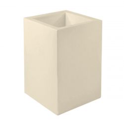 Pot Cube Haut écru mat 50x50xH75 cm, simple paroi, Vondom