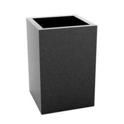 Pot Cube Haut gris anthracite laqué brillant 50x50xH75 cm, simple paroi, Vondom