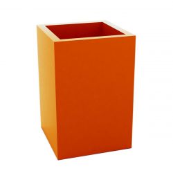 Pot Cube Haut orange laqué brillant 50x50xH75 cm, simple paroi, Vondom