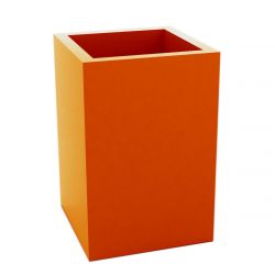 Pot Carré Haut orange laqué brillant 50x50xH100 cm, simple paroi, Vondom