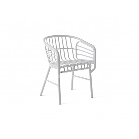 Chaise de jardin Raphia Alluminio, blanc, Horm Casamania