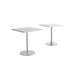 Table bistrot T1 outdoor, blanc, pied blanc, diamètre 70 cm, Horm Casamania