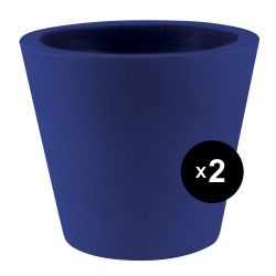 Lot de 2 Pots Coniques diamètre 60 x hauteur 52 cm, simple paroi, Vondom bleu marine