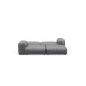 Canapé 4 à 6 places avec accoudoirs, en cuir gris foncé Vetsak,L.241,5 x H.60 x 136,5 cm
