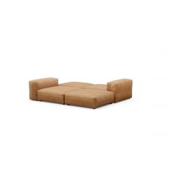 Canapé 4 à 6 places avec accoudoirs, en cuir marron Vetsak, L.241,5 x H.60 x 136,5 cm