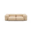Canapé 2 places avec accoudoirs en cuir beige Vetsak, L.231 x H.60 x P.220,5 cm