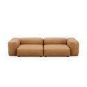 Canapé 2 à 3 places avec accoudoirs en cuir marron Vetsak, L.273 x H.60 x P.115,5 cm