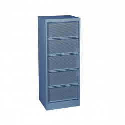 Classeur à clapets CC5 portes perforées, Bleu Provence, mat, Tolix, 41 x 34,5 x H105,5 cm