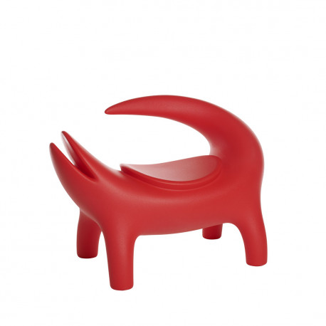 Fauteuil Lounge Kroko rouge, W 60 x D 110 x H 74, Slide Design