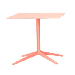Table carré outdoor Ypsilon, plateau acier rose, 70x70xH74 cm, Pedrali