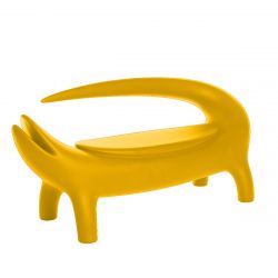 Banc Lounge Big Kroko jaune safran, Slide Design L167 x P63 x H75 cm