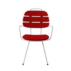 Chaise à lattes Ribs rouge, Slide Design, L57 x P61 x H90 cm