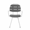 Chaise à lattes Ribs gris éléphant, Slide Design, L57 x P61 x H90 cm