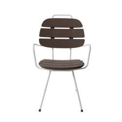 Chaise à lattes Ribs marron chocolat, Slide Design, L57 x P61 x H90 cm