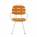 Chaise à lattes Ribs orange citrouille, Slide Design, L57 x P61 x H90 cm