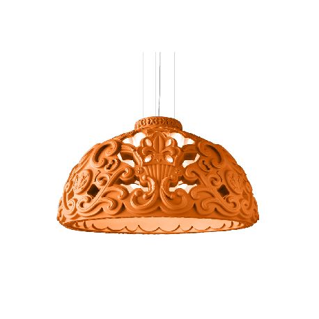 Lustre baroque Dame of Love orange, Slide design, D 100 x H 54 cm