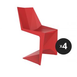 Set de 4 Mini Chaises futuristes Voxel, Vondom Rouge