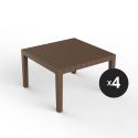 Set de 4 tables basses Lounges Spritz, Vondom Bronze, 59x59xH28cm