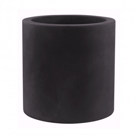 Grand pot Cylindrique noir, simple paroi, Vondom, Diamètre 80 x Hauteur 80 cm