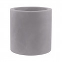 Grand pot Cylindrique gris argent, simple paroi, Vondom, Diamètre 80 x Hauteur 80 cm
