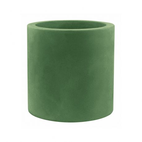 Set de 2 grands pots Cylindriques vert sapin simple paroi, Vondom, Diamètre 80 x Hauteur 80 cm