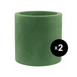 Set de 2 pots Cylindre diamètre 50 x hauteur 50 cm, simple paroi, Vondom vert sapin
