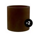 Set de 2 pots Cylindre diamètre 50 x hauteur 50 cm, simple paroi, Vondom bronze
