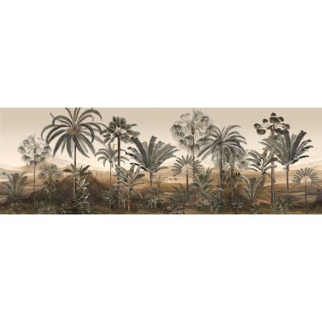 Tapis en vinyle Agamir aux motifs jungle vert et marron Pôdevache : 66 x 198 cm