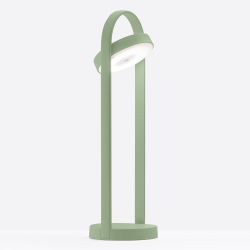 Lampe d\'appoint san fil Giravolta, Pedrali vert sauge taille M, H. 50 x D. 15 cm