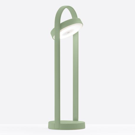 Lampe d'appoint san fil Giravolta, Pedrali vert sauge taille M, H. 50 x D. 15 cm