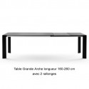 Table Grande Arche avec 1 rallonge, Fast blanc Longueur 220/270 cm