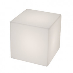 Tabouret lumineux Cubo Out, Slide Design blanc 50 cm
