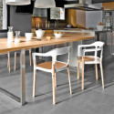 Chaise design Steelwood Magis blanc, bois clair